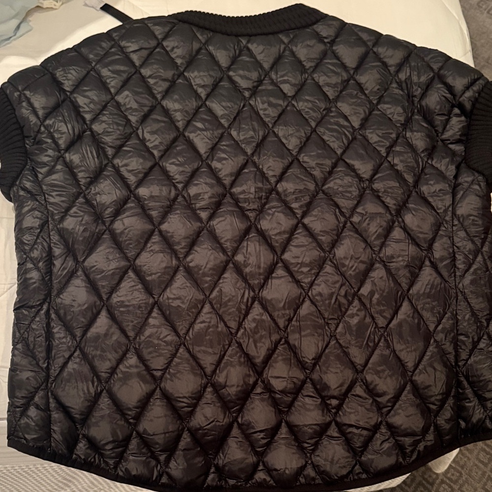 Martha Stewart/signature diamond Black short sleeve Quilted Jacket - Picture 4 of 8